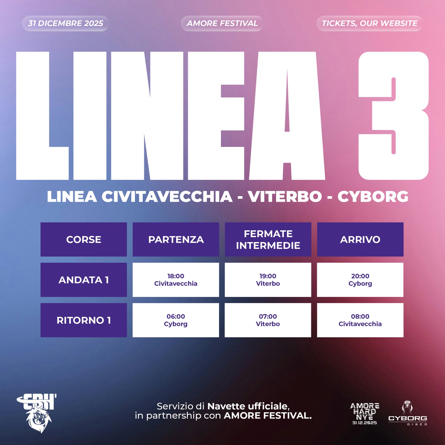 Amore Festival – Linea Civitavecchia - Viterbo